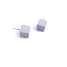 Load image into Gallery viewer, Lilac Grey Jumbo Cube Stud Earrings