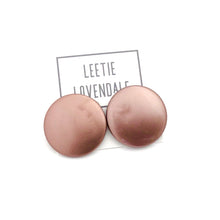 Load image into Gallery viewer, Metallic Brown Disc Stud Earrings