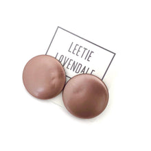 Load image into Gallery viewer, Metallic Brown Disc Stud Earrings