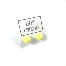 Load image into Gallery viewer, Neon Yellow Matte Ball Stud Earrings