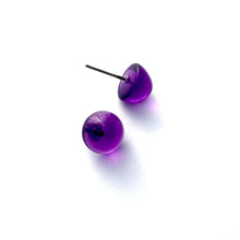 Load image into Gallery viewer, Purple Transparent Gumdrop Stud Earrings