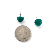 Load image into Gallery viewer, Emerald Green Marbled Gumdrop Stud Earrings