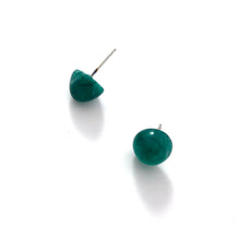 Load image into Gallery viewer, Emerald Green Marbled Gumdrop Stud Earrings