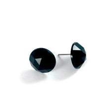 Load image into Gallery viewer, Black Faceted Vintage Lucite Stud Earrings