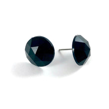 Load image into Gallery viewer, Black Faceted Vintage Lucite Stud Earrings