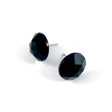 Load image into Gallery viewer, Black Faceted Vintage Lucite Stud Earrings
