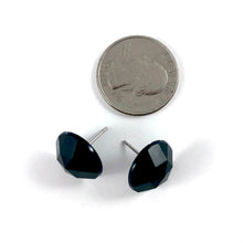 Load image into Gallery viewer, Black Faceted Vintage Lucite Stud Earrings