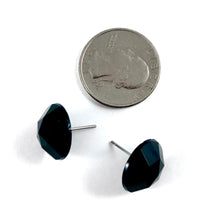 Load image into Gallery viewer, Black Faceted Vintage Lucite Stud Earrings