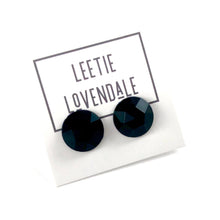 Load image into Gallery viewer, Black Faceted Vintage Lucite Stud Earrings