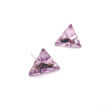 Load image into Gallery viewer, Vitrail Light Amethyst Faceted Triangle Stud Earrings