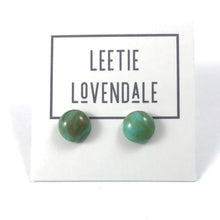 Load image into Gallery viewer, Turquoise Marbled Small Retro Button Stud Earrings