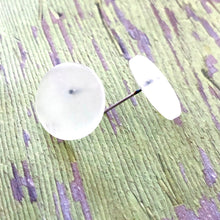 Load image into Gallery viewer, Clear Frosted Lucite Disc Stud Earrings