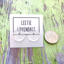 Load image into Gallery viewer, Clear Frosted Lucite Disc Stud Earrings