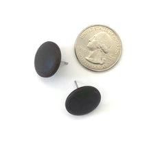 Load image into Gallery viewer, Dark Brown Matte Lucite Disc Stud Earrings