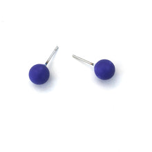 Load image into Gallery viewer, Cobalt Matte Lucite Ball Stud Earrings