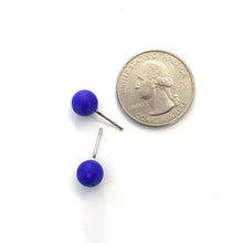 Load image into Gallery viewer, Cobalt Matte Lucite Ball Stud Earrings