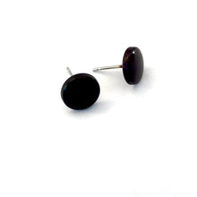 Load image into Gallery viewer, Brown Black Small Disc Stud Earrings