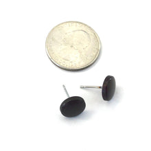 Load image into Gallery viewer, Brown Black Small Disc Stud Earrings