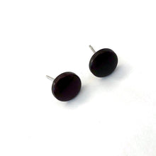 Load image into Gallery viewer, Brown Black Small Disc Stud Earrings