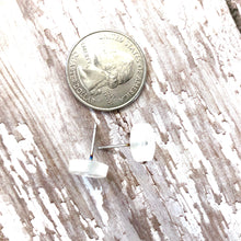 Load image into Gallery viewer, Clear Milky Pearlescent Disc Stud Earrings