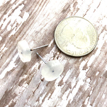 Load image into Gallery viewer, Clear Milky Pearlescent Disc Stud Earrings