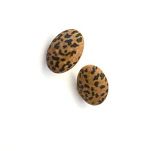 Load image into Gallery viewer, Leopard Print Oval Button Stud Earrings