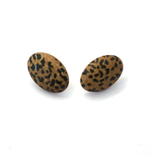 Load image into Gallery viewer, Leopard Print Oval Button Stud Earrings