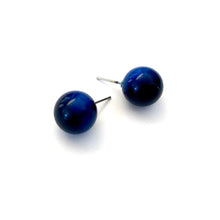 Load image into Gallery viewer, Navy Blue Moonglow Ball Stud Earrings