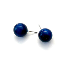 Load image into Gallery viewer, Navy Blue Moonglow Ball Stud Earrings