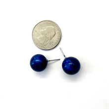 Load image into Gallery viewer, Navy Blue Moonglow Ball Stud Earrings