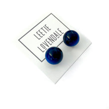 Load image into Gallery viewer, Navy Blue Moonglow Ball Stud Earrings