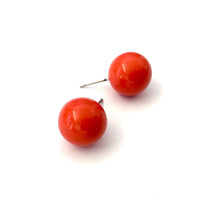 Load image into Gallery viewer, Dark Orange Ball Stud Earrings