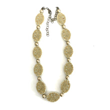 Load image into Gallery viewer, Cream &amp; Gold Oval Beaded Marco Necklace