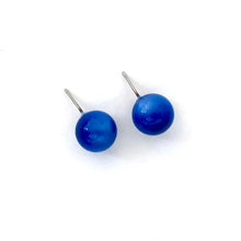 Load image into Gallery viewer, Sapphire Blue Moonglow Ball Stud Earrings