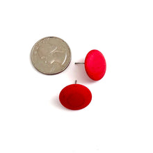 Load image into Gallery viewer, Bright Pink Disc Stud Earrings