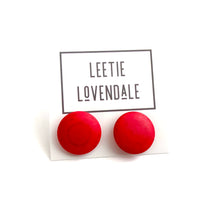 Load image into Gallery viewer, Bright Pink Disc Stud Earrings