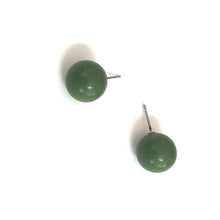 Load image into Gallery viewer, Moss Green Ball Stud Earrings