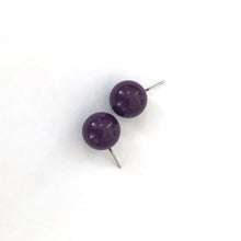 Load image into Gallery viewer, Deep Purple Ball Stud Earrings