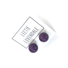 Load image into Gallery viewer, Deep Purple Ball Stud Earrings