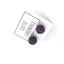Load image into Gallery viewer, Deep Purple Ball Stud Earrings