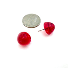 Load image into Gallery viewer, Red Gumdrop Stud Earrings