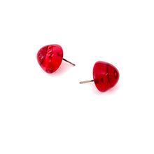 Load image into Gallery viewer, Red Gumdrop Stud Earrings