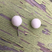 Load image into Gallery viewer, White Ball Stud Earrings