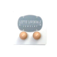Load image into Gallery viewer, Taupe Ball Stud Earrings