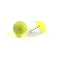 Load image into Gallery viewer, Yellow Foil Back Frosted Retro Button Stud Earrings