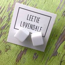 Load image into Gallery viewer, White Jumbo Cube Stud Earrings