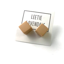 Load image into Gallery viewer, Khaki Beige Jumbo Cube Stud Earrings