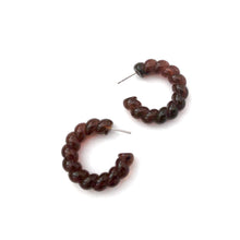Load image into Gallery viewer, Tortoise Marbled Twisted Rope Hoop Earrings