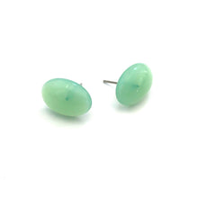 Load image into Gallery viewer, Seafoam Green Opal Oval Stud Earrings