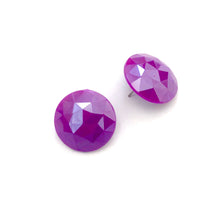 Load image into Gallery viewer, Violet Faceted Retro Button Stud Earrings